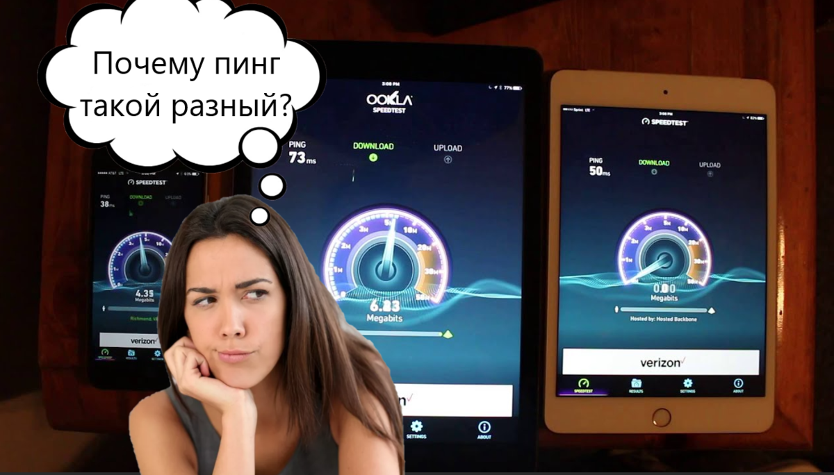 На разных сотовых вышках и в разное время ping может отличаться в разы даже в одном стандарте